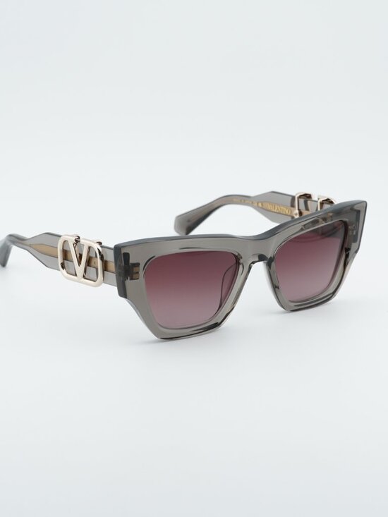 Valentino V-SETTE VLS-166C Sunglasses Grey Square Frame, Rose Gradient Lenses main image 4